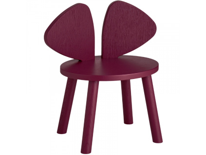 Vínově červená dětská židlička Mouse