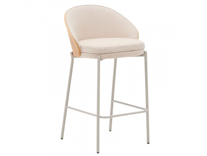 Béžová čalouněná barová židle Kave Home Eamy 65 cm
