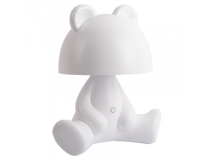 Bílá plastová dětská LED lampa Teddy 27 cm