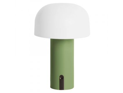 Zelená plastová stolní LED lampa Cecile