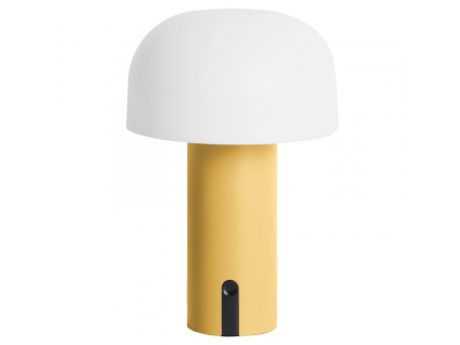 Žlutá plastová stolní LED lampa Cecile