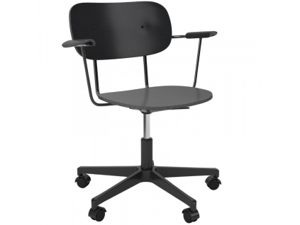 Černá dubová kancelářská židle AUDO CO s područkami