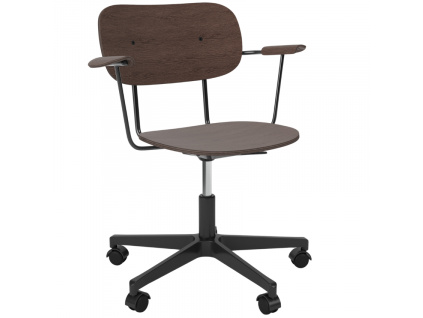 Hnědá dubová kancelářská židle AUDO CO s područkami