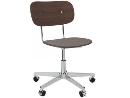 Hnědo-stříbrná dubová kancelářská židle AUDO CO II.