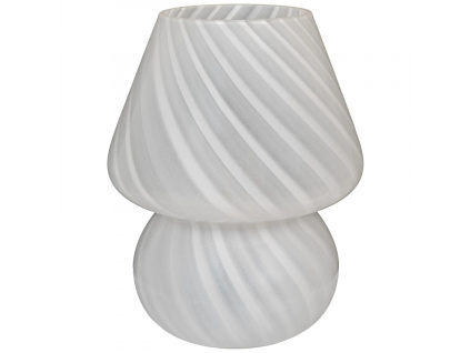 Bílá skleněná stolní LED lampa Alikon