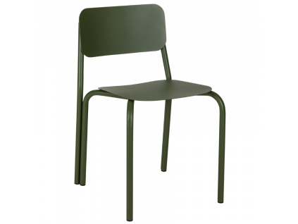 Zelená kovová jídelní židle Kei