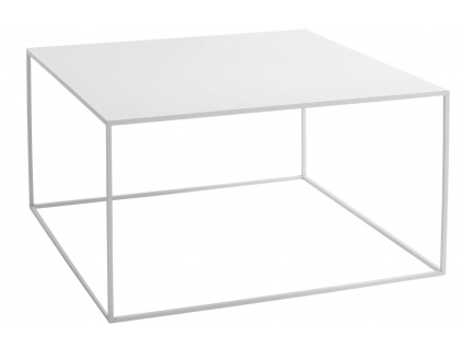 Bílý kovový konferenční stolek Moreno 80 x 80 cm