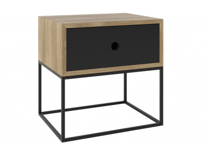 Černý dubový noční stolek Arsen 45 x 35 cm