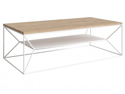 Dubový konferenční stolek Maximo 120 x 60 cm s bílou podnoží