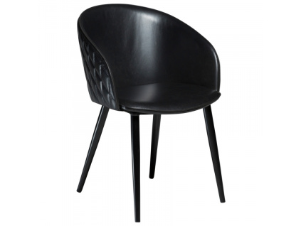 Černá koženková vintage jídelní židle DAN-FORM Dual