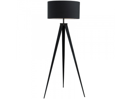 Černá kovová stojací lampa Trok 142 cm