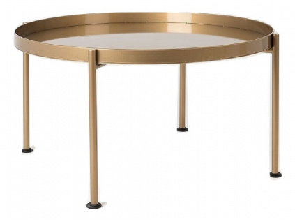Zlatý kovový konferenční stolek Nollan II 80 cm