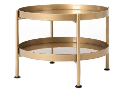 Zlatý kovový konferenční stolek Nollan 60 cm