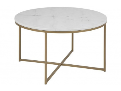 Bílý mramorový konferenční stolek Venice 80 cm