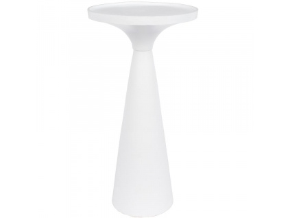Bílý kulatý kovový odkládací stolek ZUIVER FLOSS 28 cm
