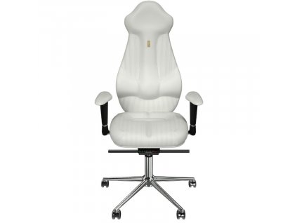 Bílá koženková kancelářská židle Imperial
