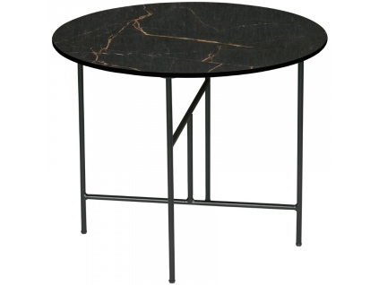 Černý kovový konferenční stolek Tatum 60 cm s keramickou deskou