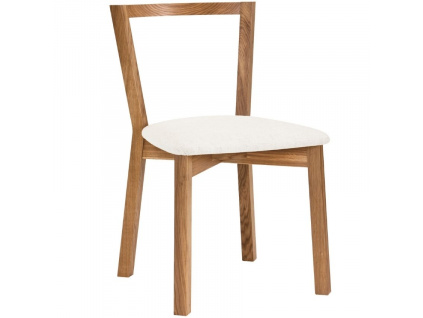 Bílá látková jídelní židle Woodman Cee s dubovou podnoží848x848 (2)