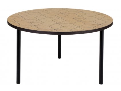 Dubový kulatý konferenční stolek Woodman Arty II. s kovovou podnoží 70 cm