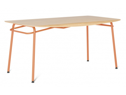 Oranžový dubový jídelní stůl Tabanda Troj 160x80 cm