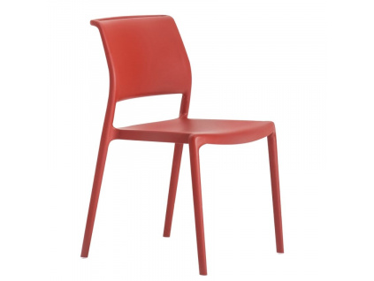 Červená plastová jídelní židle Ara 310