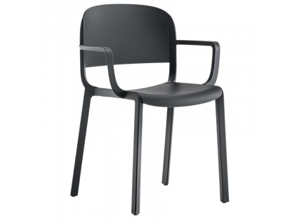 Černá plastová jídelní židle Dome 265 s područkami