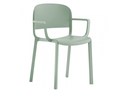 Zelená plastová jídelní židle Dome 265 s područkami