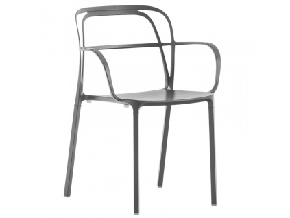 Tmavě šedá kovová jídelní židle Intrigo 3715