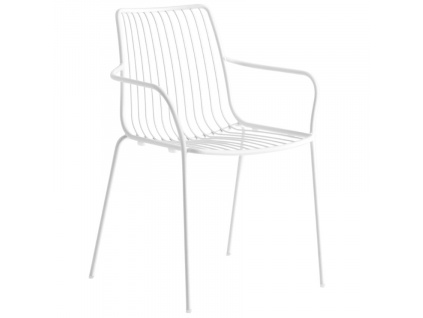 Bílá kovová zahradní židle Nolita 3656 s područkami