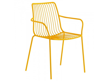 Žlutá kovová zahradní židle Nolita 3656 s područkami