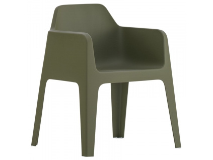 Lahvově zelená plastová jídelní židle Plus 630