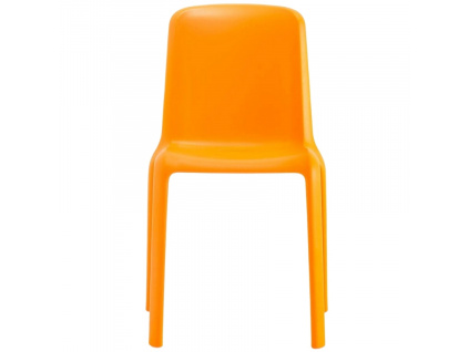 Mangově žlutá plastová jídelní židle Snow 300
