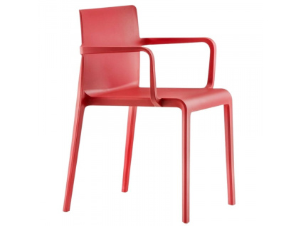 Červená plastová jídelní židle Volt 675