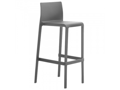 Tmavě šedá plastová barová židle Volt 677 66 cm