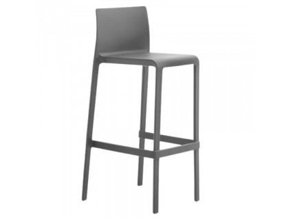 Tmavě šedá plastová barová židle Volt 678 76,5 cm