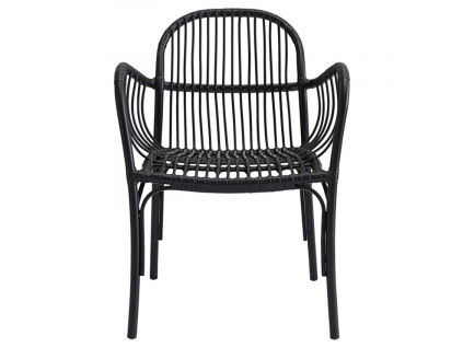 Černá ratanová zahradní židle Brea