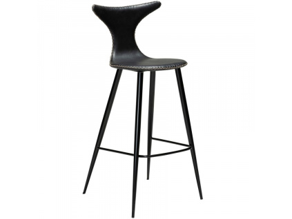 Černá koženková barová židle DAN-FORM Dolphin 76 cm