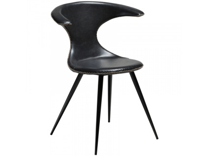 Černá koženková vintage jídelní židle DAN-FORM Flair