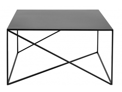 Černý kovový konferenční stolek Mountain 80 x 80 cm