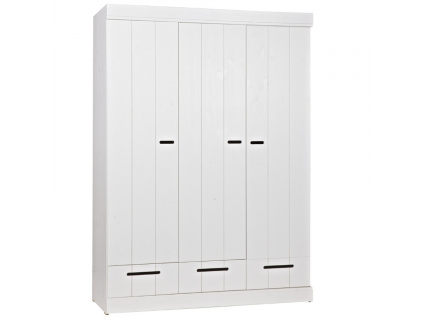 Bílá dřevěná skříň Ernie 140 x 53 cm
