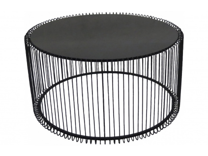 Černý kovový konferenční stolek Wire Uno 80 cm