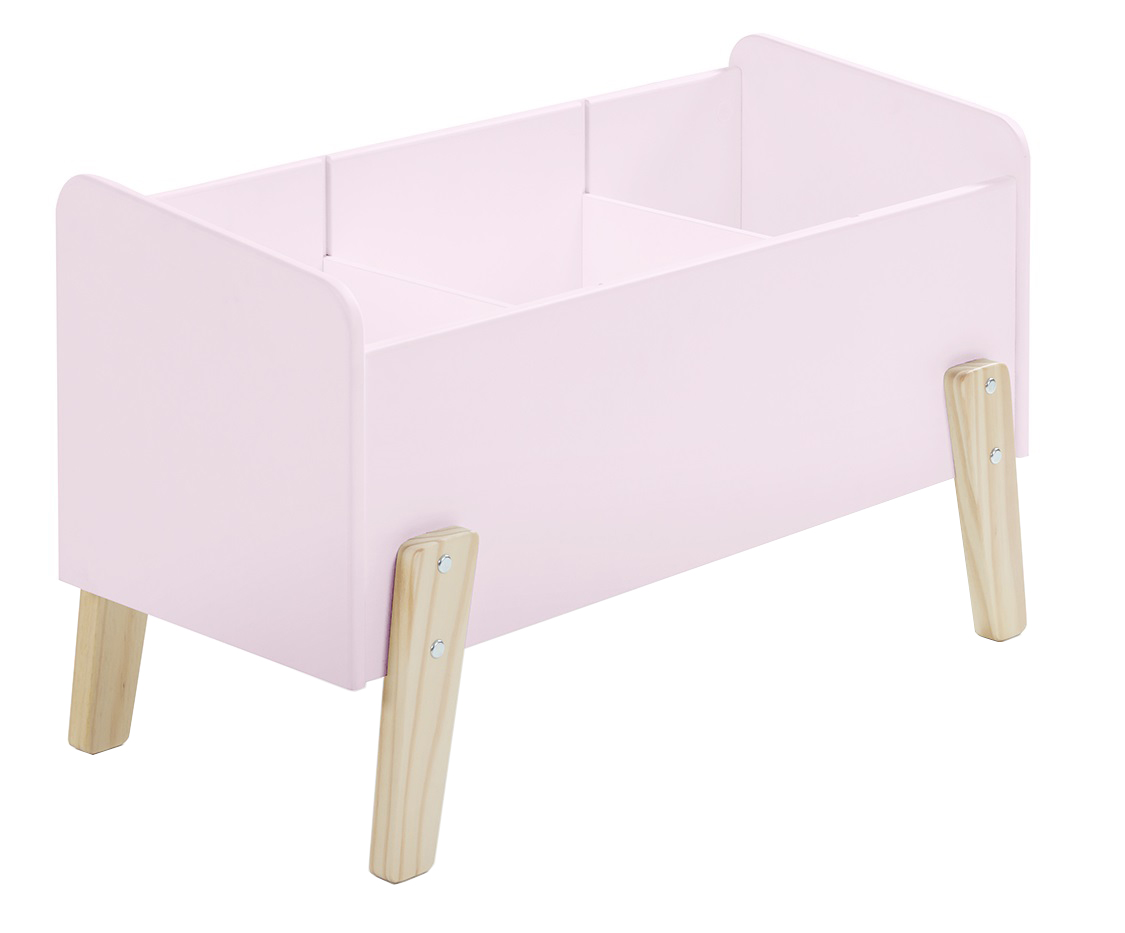 Růžový lakovaný úložný box na hračky Vipack Kiddy 39 x 80 cm
