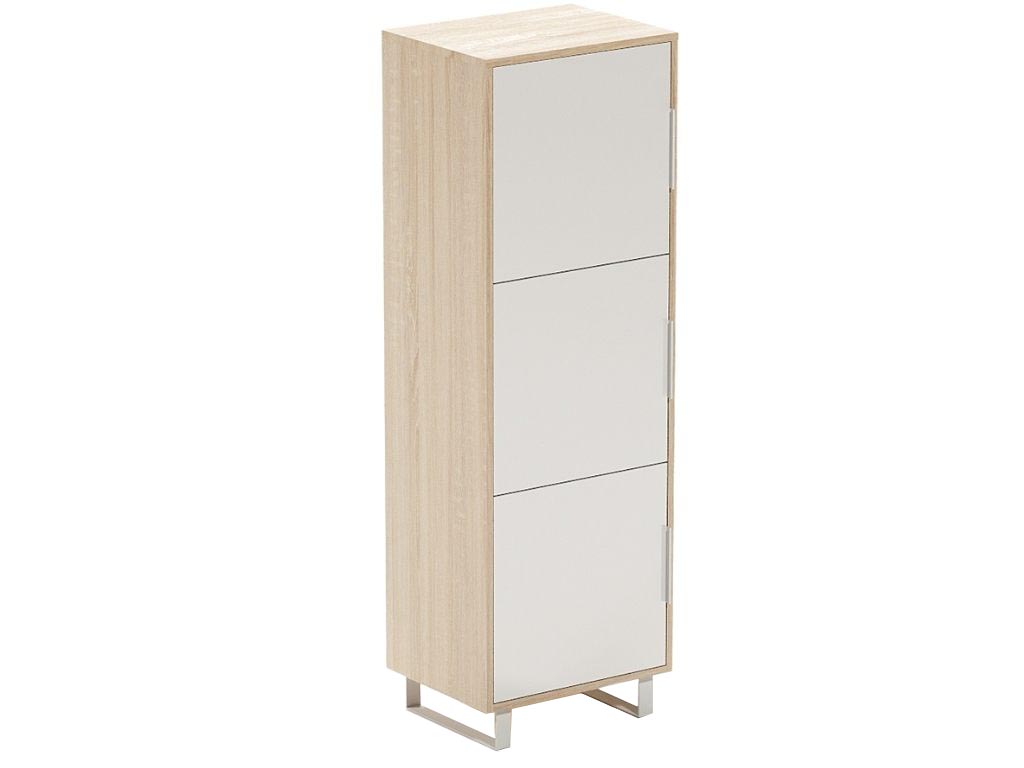 ARBYD Matně bílá dubová kancelářská skříň Thor 158,2 cm x 52 cm