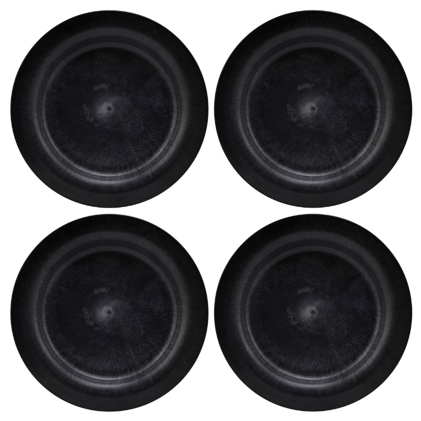 House Doctor Set čtyř černých talířů Serveur ⌀ 24,4 cm