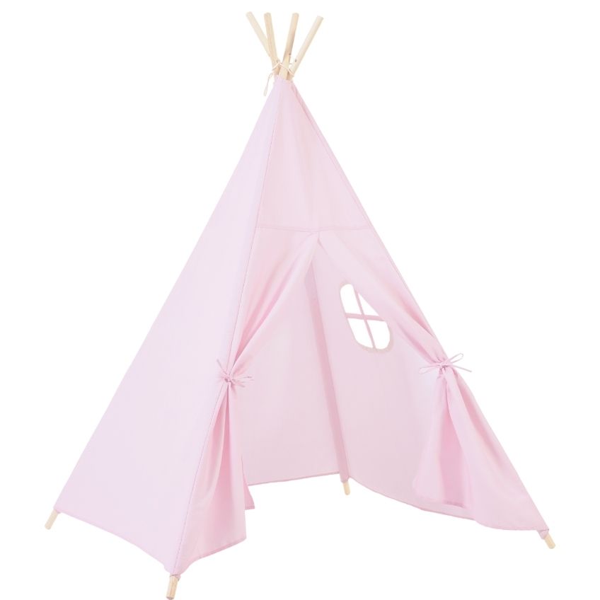 Růžový bavlněný dětský teepee stan Kave Home Darlyn 162 x 110 cm