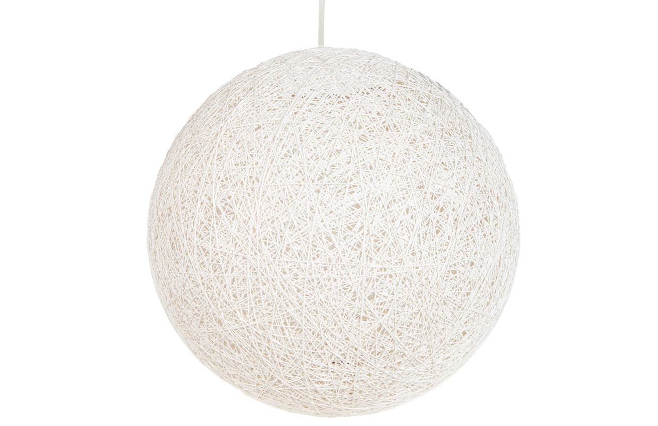 Moebel Living Bílé závěsné kulaté světlo Moon 60 cm