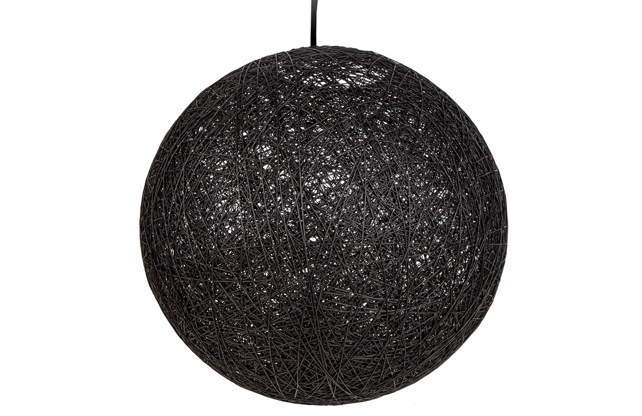 Moebel Living Černé závěsné kulaté světlo Moon 60 cm