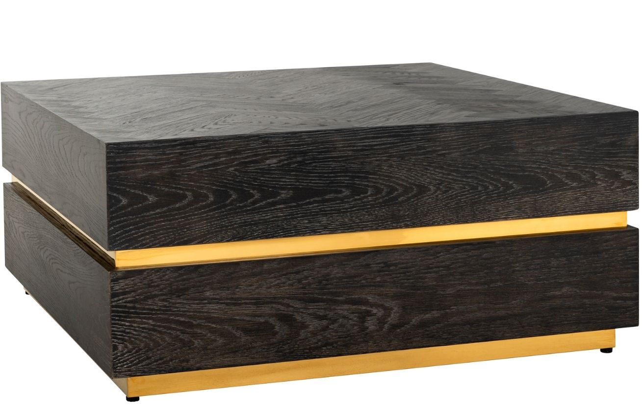 Černo zlatý dubový konferenční stolek Richmond Blackbone 90 x 90 cm II.