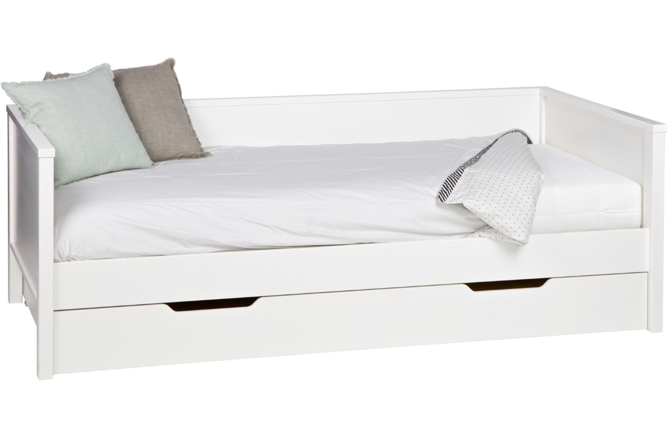 Hoorns Bílá borovicová postel Warde 90x200 cm