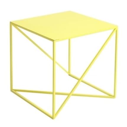 Nordic Design Žlutý kovový konferenční stolek Mountain 50x50 cm